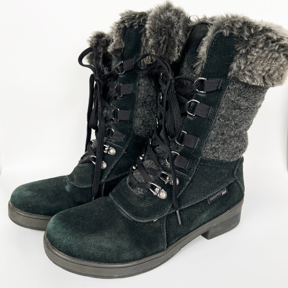 Blondo Sport Waterproof Winter Snow Boots Lace Up Faux Fur Lined Suede Leather 7